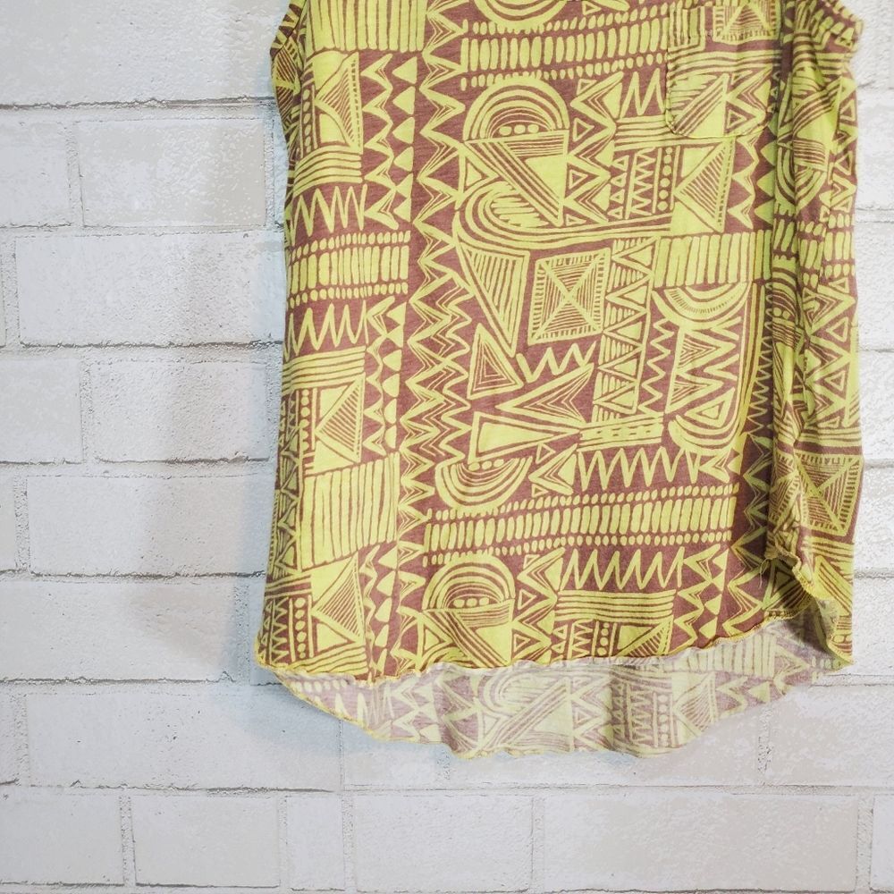 BOGO Billabong Yellow and Brown Geometric Tank Top - Picture 10 of 12